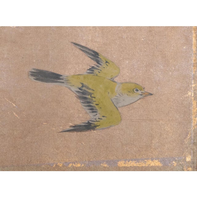 "Plum Blossom, Peony, Iris", 1970s Showa Era Japanese Painted Byobu Screen For Sale - Image 14 of 18