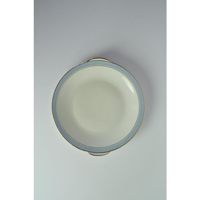 Light Blue and Off-White Porcelain Service with Gilded Banding, 1950s, Set of 4 For Sale - Image 17 of 18