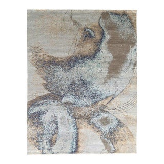 8x10 Gray Classic Lydia Silver Hand Knotted Wool Abstract Modern Carpet Rug For Sale