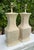 Pair of vintage 1992 ROD International table lamps featuring sculptural forms with heavily textured faux-plaster finishes....