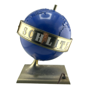 Vintage 1956 Schlitz Beer Salesman Sample Rotating Globe Desk Lamp