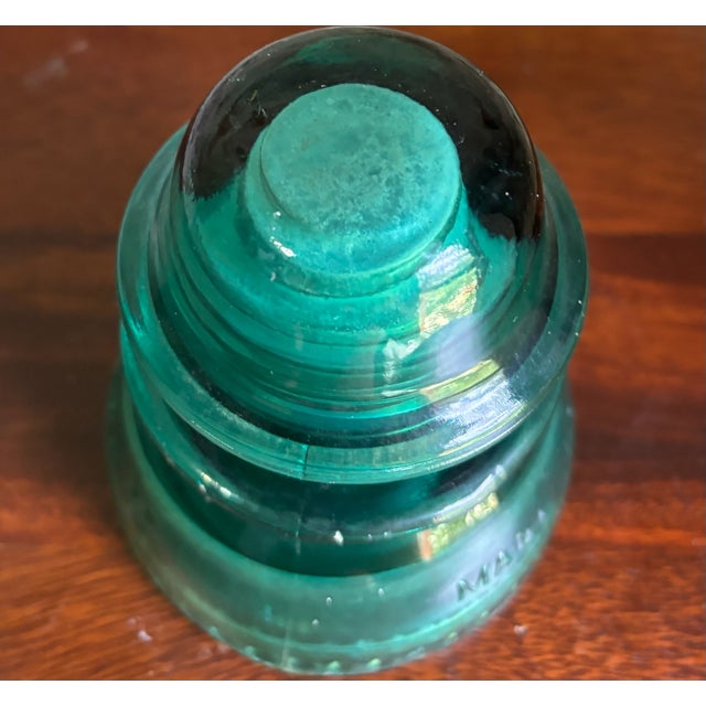 Antique Hemingray 42 Vintage Aqua Blue Glass Telephone Telegraph Insulator For Sale In Kansas City - Image 6 of 6