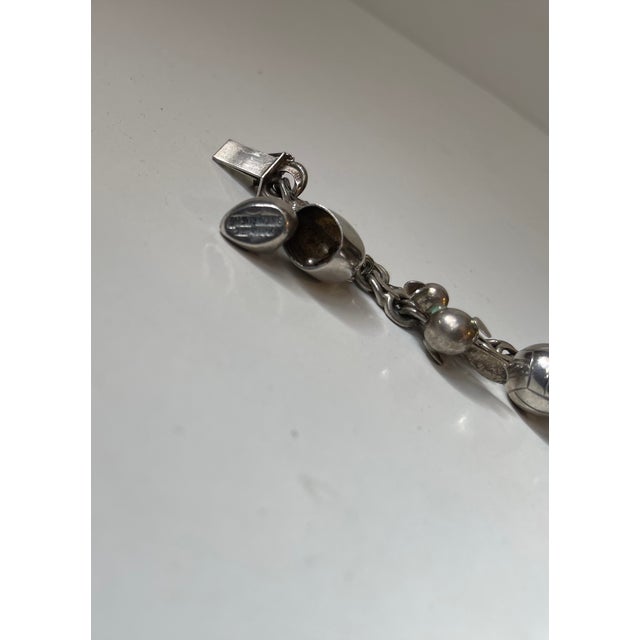 Mid-Century Danish Silver Charm Bracelet with 10 Charms, 1950s For Sale - Image 4 of 9