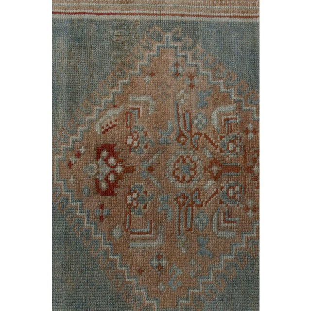 Textile Antique Circa 1920 Blue Malayer Hand Knotted Runner 3ft 2in X 15ft 1in For Sale - Image 7 of 11