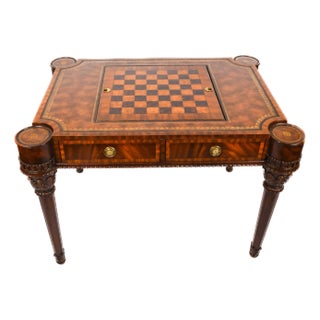 Late 20th Century Maitland Smith Mahogany Game Table For Sale