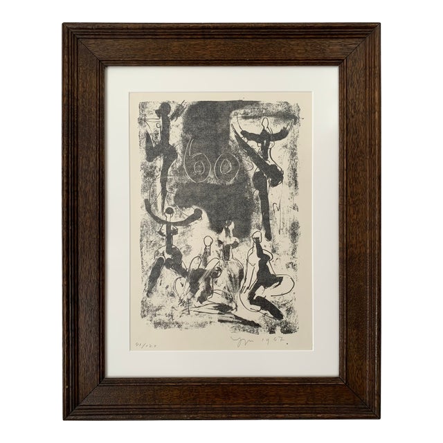 1960s Original Lithograph by German Artist Ugge Bärtle For Sale