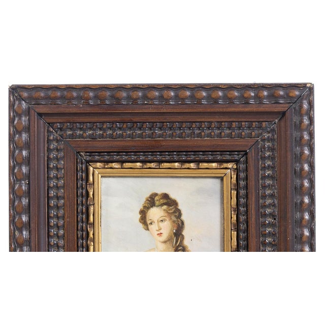 Jose Almonte, Portrait of a Lady, Oil Painting on Copper For Sale - Image 5 of 8