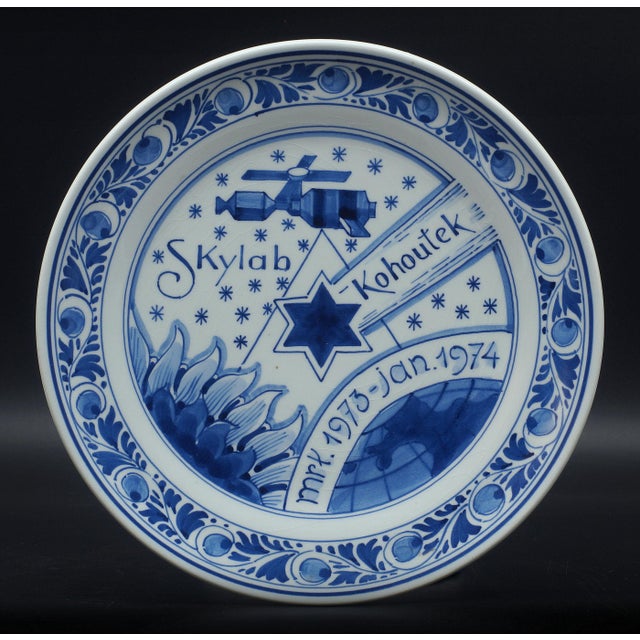 Blue & White Delft Plate from Porceleyne Fles, 1974 For Sale - Image 3 of 3