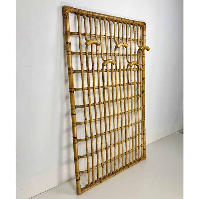 1960s Mid-Century Italian Bamboo Wall Coat Rack, 1960s For Sale - Image 5 of 10