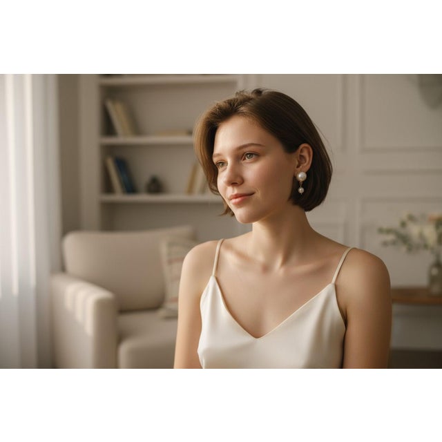 Refined, elegant, and timeless, these 14kt Yellow Gold Pearl Dangle Earrings are a classic interpretation of understated...