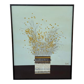 1960s Lee Reynolds Flora Still Life Canvas Painting 51” X 41” Mid Century Modern For Sale