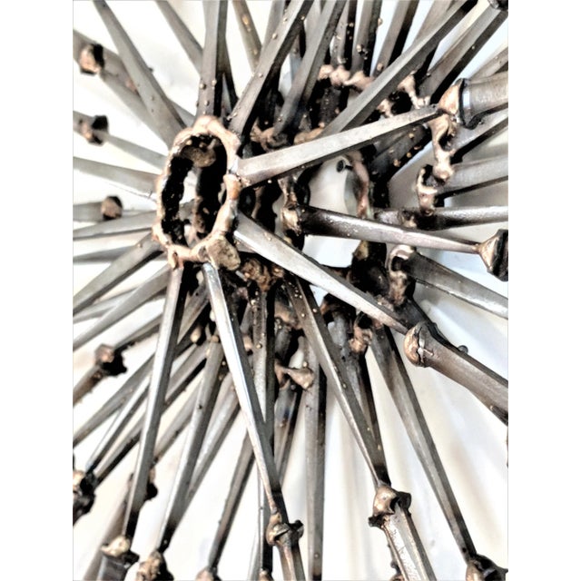 Metal Abstract Brutalist Starburst Metal Sculpture For Sale - Image 7 of 12