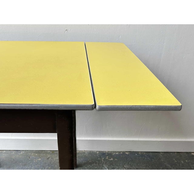 Gold Mid-Century Formica Drop-Leaf Dining Table For Sale - Image 8 of 11