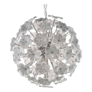 21st Century White Lotus Sputnik Chandelier by Fabio LTD For Sale