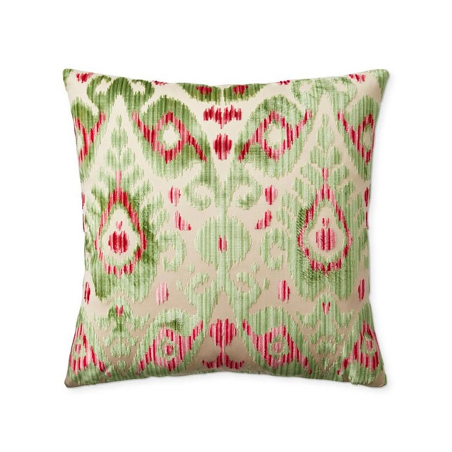 Contemporary The House of Scalamandré Tashkent Velvet Pillow, Spring Green For Sale - Image 3 of 3