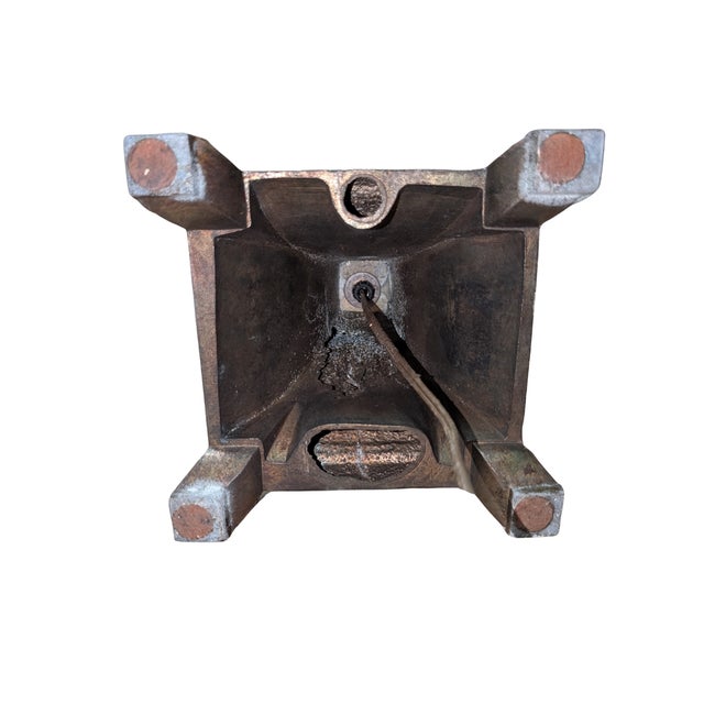 Vintage Brass & Wood Table Lamp, Urn Body, Shell Motif Base, No Shade For Sale - Image 10 of 11