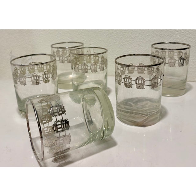 Mid 20th Century Mid 20th Century Mid-Century Modern San Francisco Cable Car Lowball Glasses - Set of 6 For Sale - Image 5 of 7