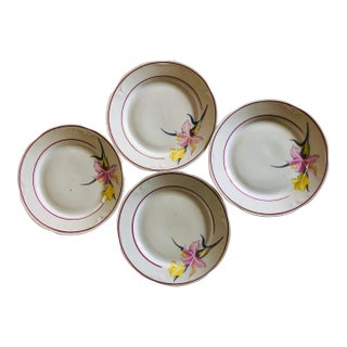 1990's Poland Porcelain "Lily" Pattern Plates- Set of 4 For Sale