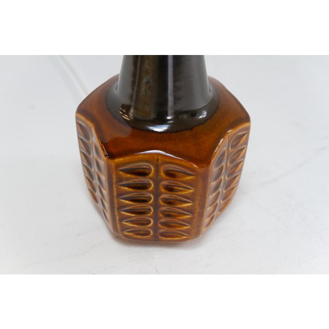 Danish Modern Brown Ceramic Table Lamp by Søholm, 1960s For Sale - Image 6 of 16