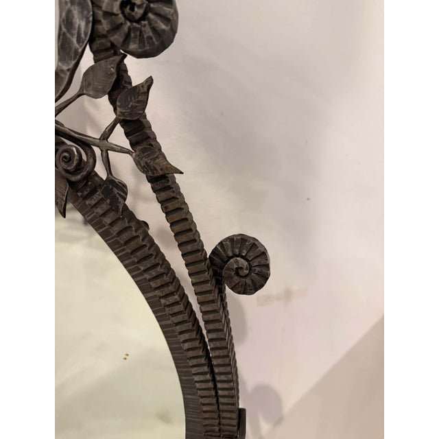 French Art Deco Wrought Iron Mirror For Sale - Image 13 of 14