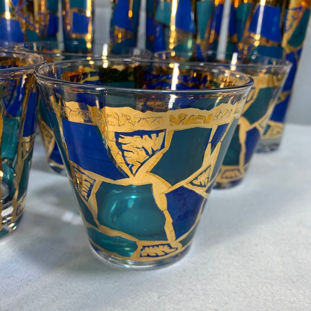 Mid-Century Modern 1960s Georges Briard "Europa" Pattern Barware, 14 Pieces For Sale - Image 3 of 11