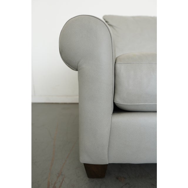 Bassett Ellery Leather Roll Arm Sofa For Sale - Image 10 of 15