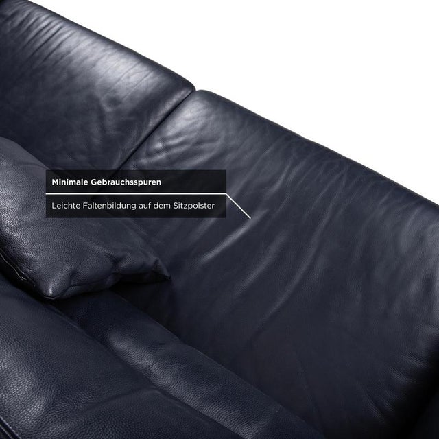Black Leather 3-Seater Sofa from Brühl For Sale - Image 4 of 8
