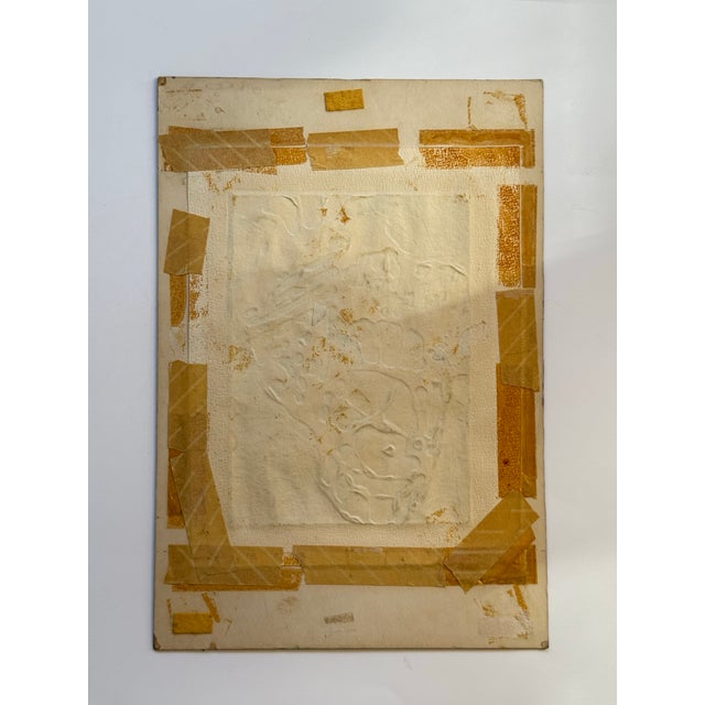 Vintage Abstract Biomorphic Relief Woodcut Print For Sale - Image 4 of 5