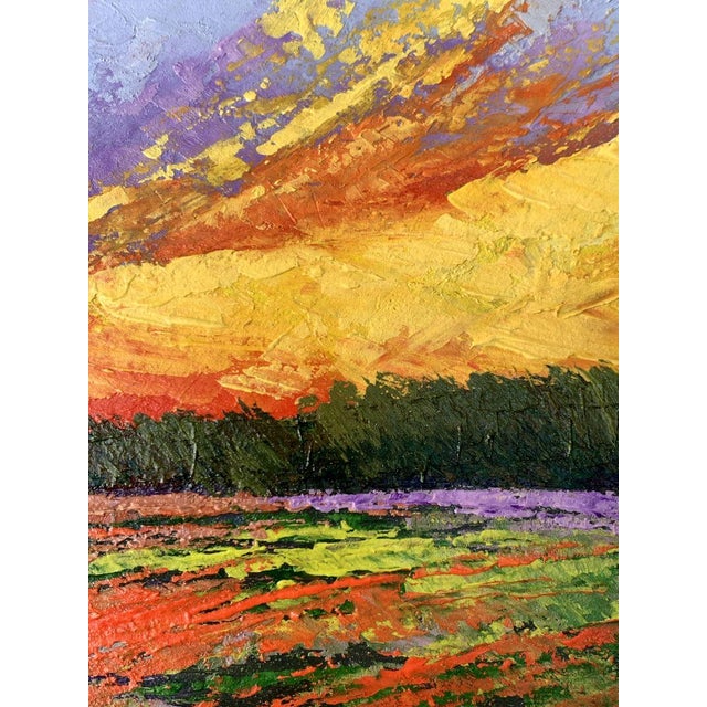 Oil Painting Watching the Sunset in the Field v. Zadorozhnya For Sale - Image 6 of 12