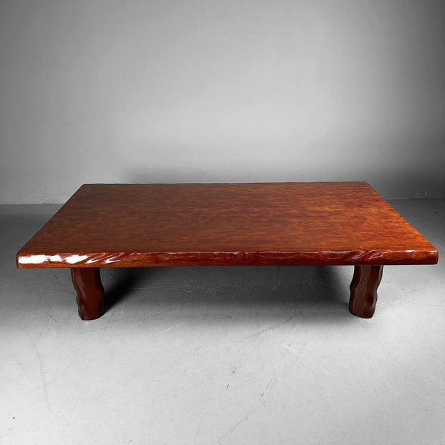 Large Minimalist Wooden Low Table, Japan, 1960s For Sale - Image 15 of 15