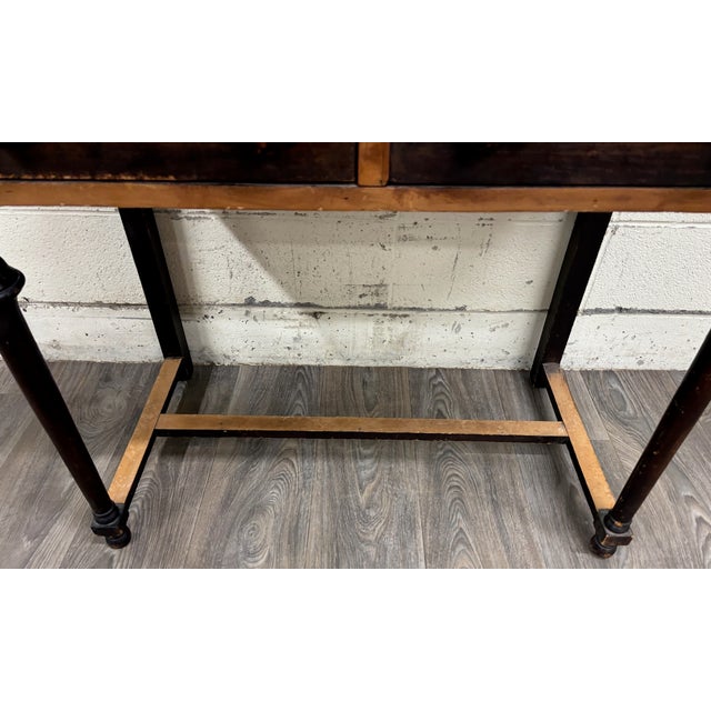 Brown Antique Louis XVI Style Console Table Sideboard With Faux Drawers For Sale - Image 8 of 9