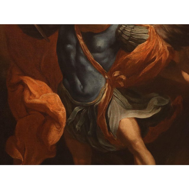 Follower of Guido Reni, Archangel Michael, 1700, Oil on Canvas For Sale - Image 14 of 16
