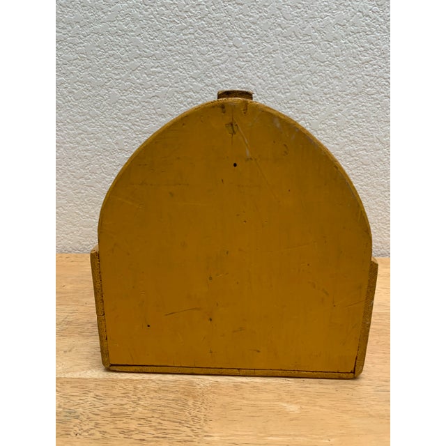Vintage rustic mustard gold colored wood organizational box. Was a vintage shoe shine box. Excellent to use as a planter...