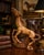Striking vintage Italian sculpture depicting a rearing horse in a dramatic and energetic pose. Crafted in resin with a...