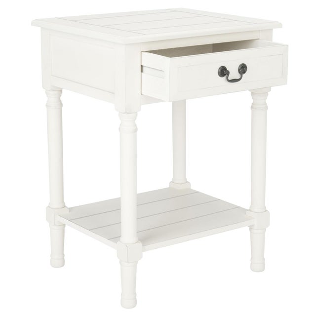 Wood Whitney 1 Drawer Accent Table in White For Sale - Image 7 of 9