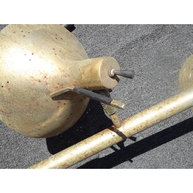 Vintage Mid Century Black Gold Tension Pole Lamp Light For Sale - Image 10 of 17