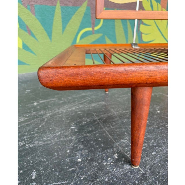 Turquoise Reupholstered Danish Minerva Loveseat Daybed Designed by Peter Hvidt and Orla Molgaard-Nielson For Sale - Image 8 of 12