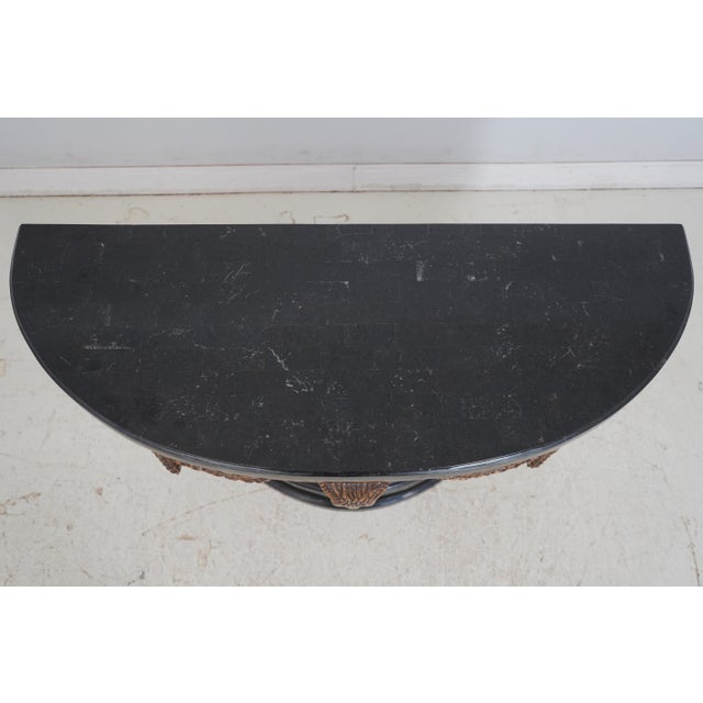 Traditional Maitland Smith Marble Top Rams Head Regency Console Table For Sale - Image 3 of 15