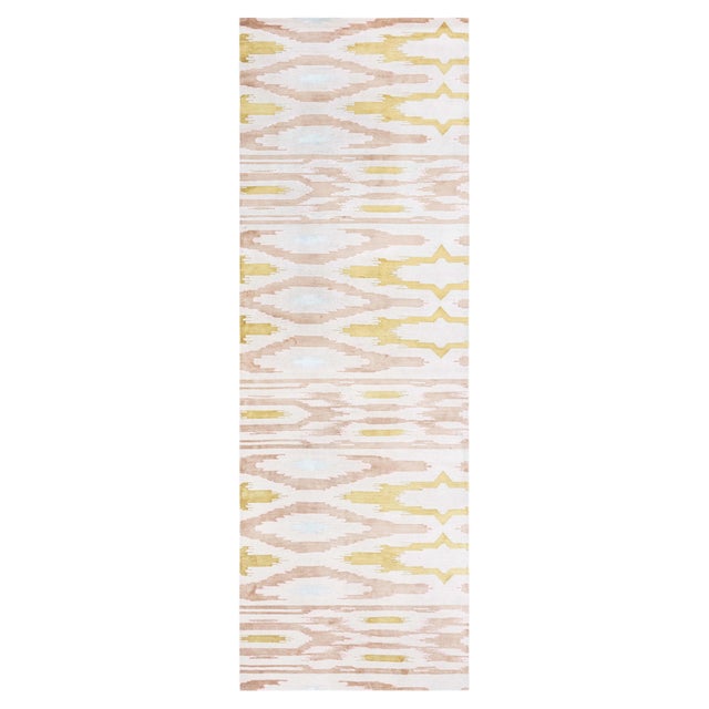 Modern Chevron Design Hand-Knotted Silk Runner by Doris Leslie Blau For Sale