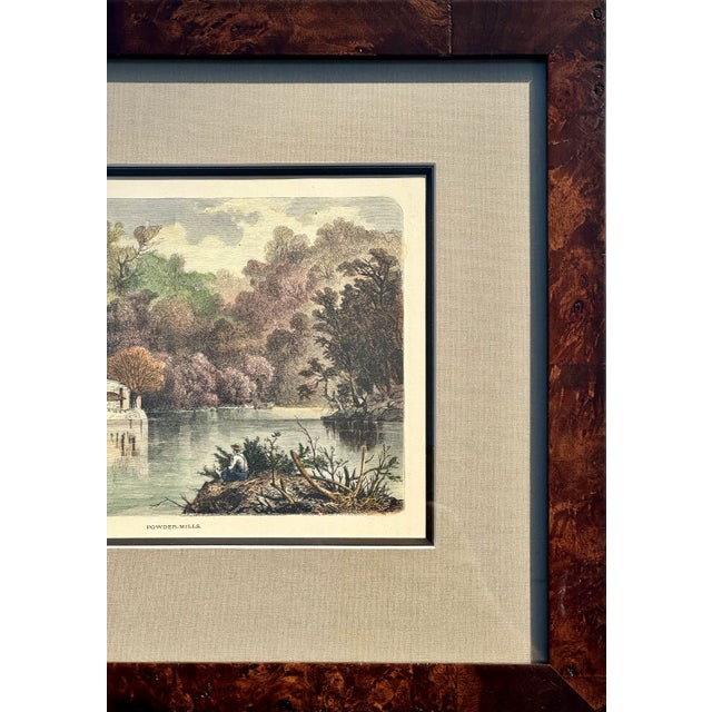 Illustration 1871 Powder Mills on Brandywine, Delaware, Framed For Sale - Image 3 of 4