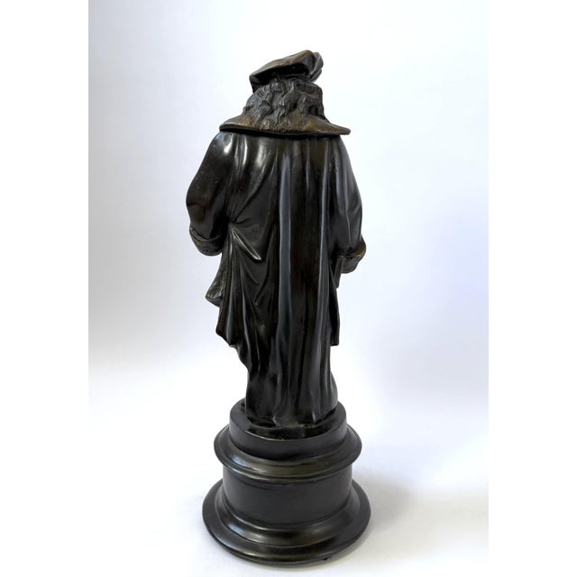 Dutch Master Rembrandt Van Rijn, Bronze Sculpture - 18"h For Sale In Dallas - Image 6 of 9