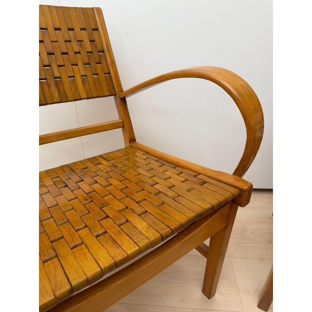 Brown Gelenka Armchairs in Solid Beech Wood, Germany, 1950, Set of 2 For Sale - Image 8 of 18