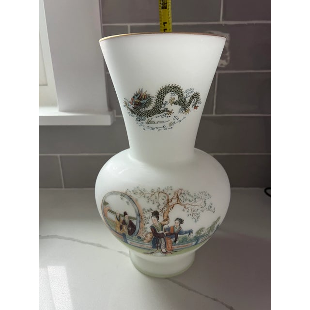 Mid Century Opaline or Satin Japanese Vase For Sale - Image 4 of 10