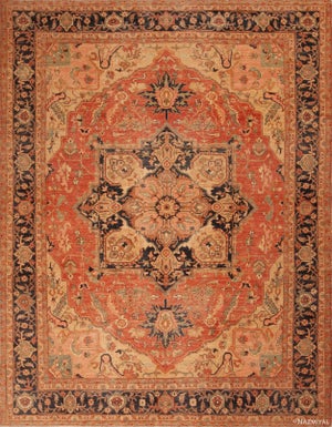 Nazmiyal Collection Classic Persian Heriz Medallion Design Modern Area Rug