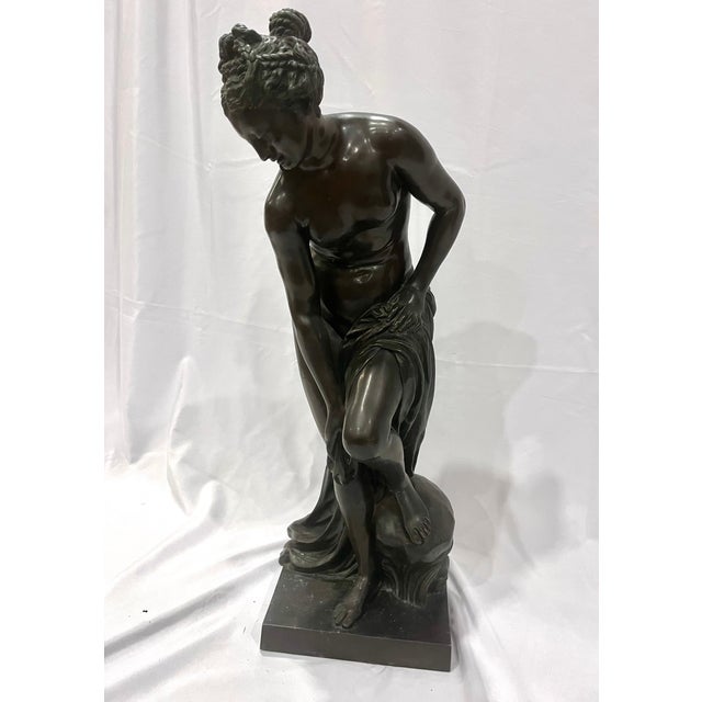 19th Century French Bronze Figure "Venus Emerging From the Bath" After Allegrain - 33" Tall For Sale - Image 13 of 18