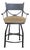 Wrought Iron Bar Stool With Upholstered Seat For Sale
