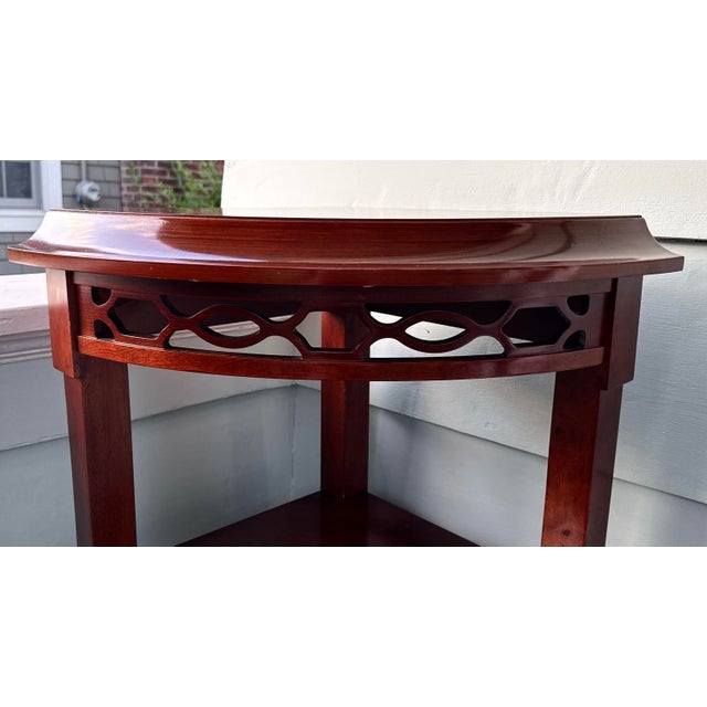 Drexel Bombay & Co. Triangle Corner Table With Drawer For Sale - Image 4 of 11