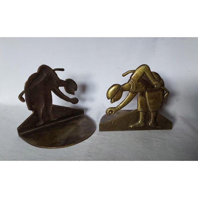 Art Deco Antique Art Deco Golf Bookends, Brass Desk or Office Accessory For Sale - Image 3 of 5