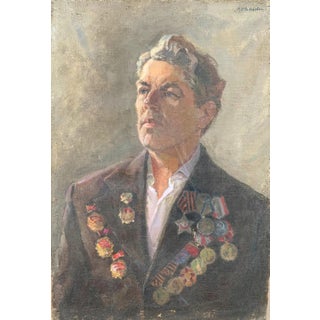 1980s Ukrainian Portrait Oil Painting, Sokolovsky, 1983 88,5-61,5 For Sale