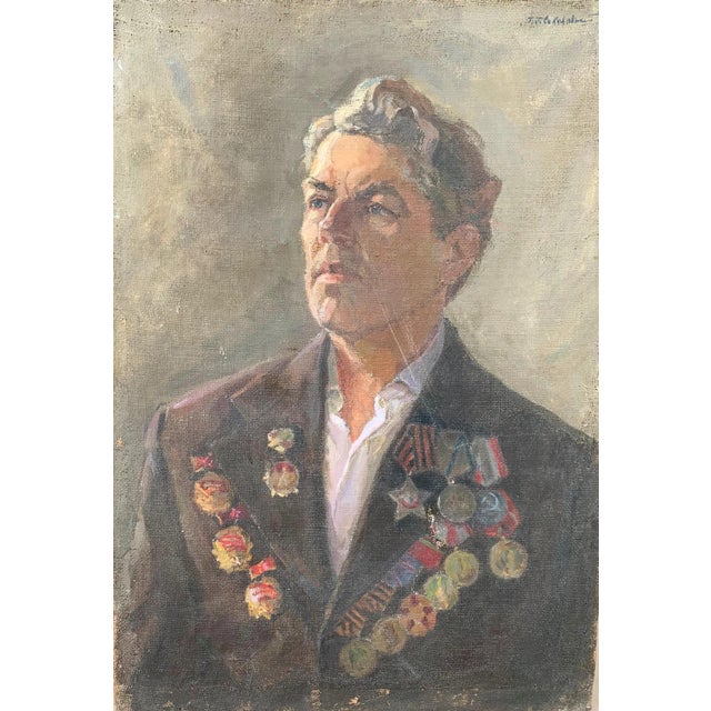 1980s Ukrainian Portrait Oil Painting, Sokolovsky, 1983 88,5-61,5 For Sale